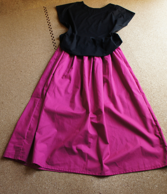 きれい色スカート　ラズベリー 3枚目の画像