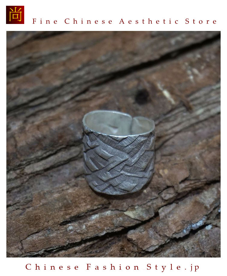 100％ハンドメイド 99 高純度スターリングシルバー アートリング＃117