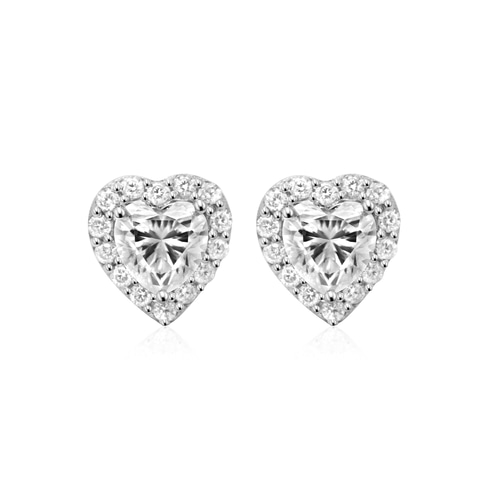 ハートシェイプヘイローピアス E0711（4週間発送） ピアス（スタッド  