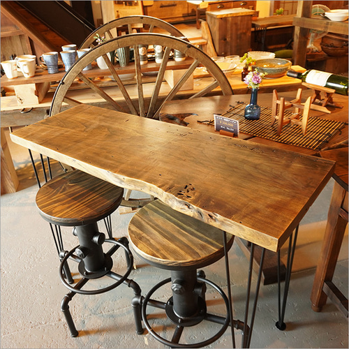 古材 天板 一枚板 カウンターテーブル 鉄足 アイアン 木製 おしゃれ