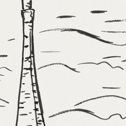 アートポスター、ドローイング、「エッフェル塔とモンマルトルの丘と太陽」見ているだけでほっこり【A-0049】 9枚目の画像
