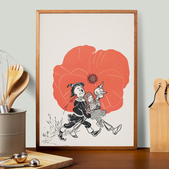 ヴィンテージポスター、「オズの魔法使い」の挿絵ポスター、シンプルな