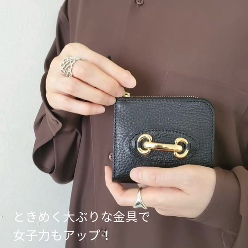 ◇手触りもっちり上質レザーのL字ファスナーウォレット