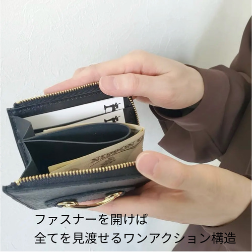 creemaコンパクト財布 がま口財布 三つ折り財布 レディース 小銭入れ 本革 使いやすい
