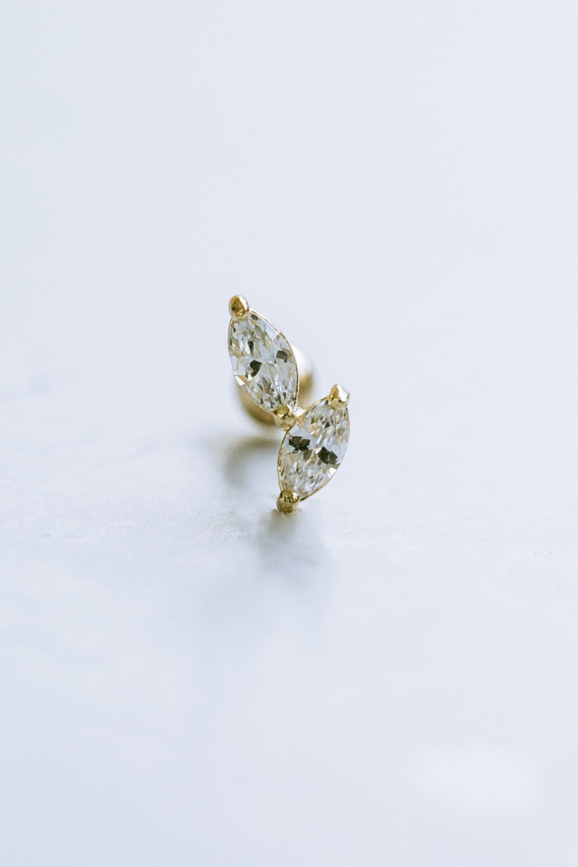 14K金 ゴールド ヘリックス 軟骨 アンチトラガス アウター インナーコンクバーベルイヤリング ピアス