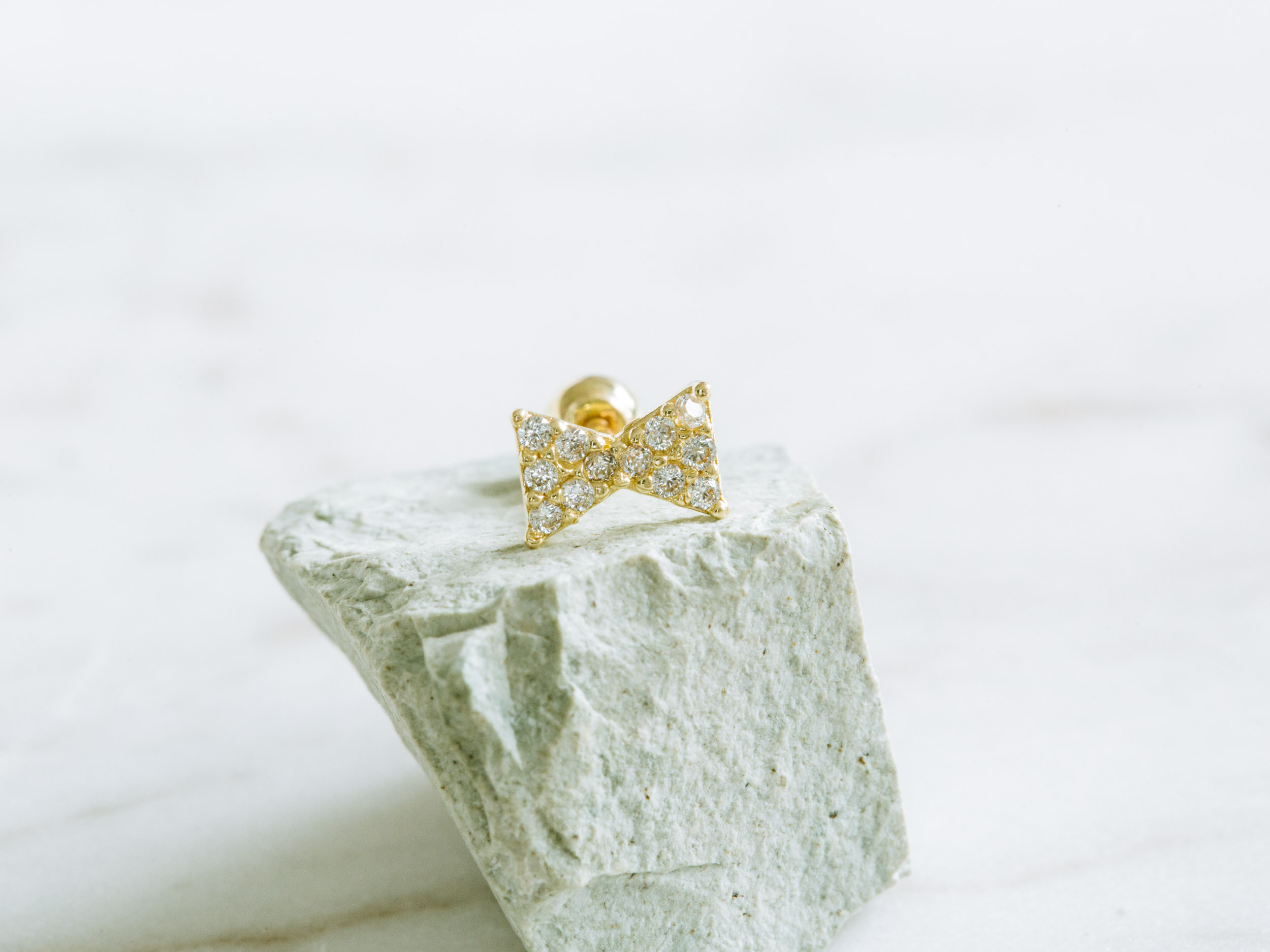 14K金 ゴールド ヘリックス 軟骨 アンチトラガス アウター インナーコンクバーベルイヤリング ピアス