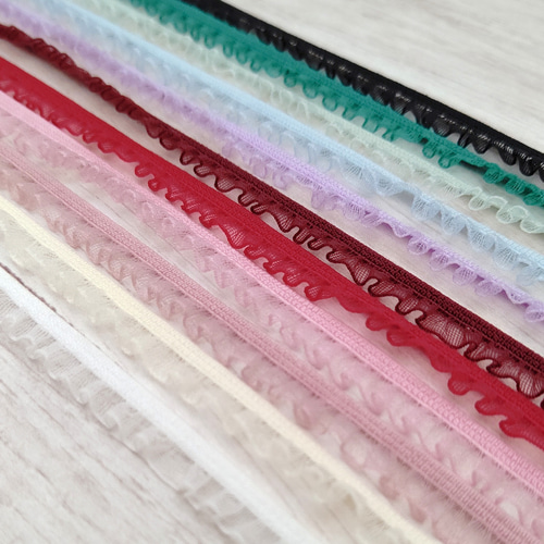 商談中 フリルレース ストレッチフリル ゴムレース ハンドメイド 2m 22mm幅 10m巻き 手芸 フリルレース ゴムレース ギャザー入り