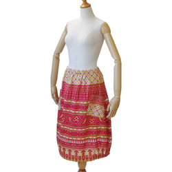 アフリカ布のバルーンスカート｜カンガスカート コクーンスカート 大人かわいい 8枚目の画像