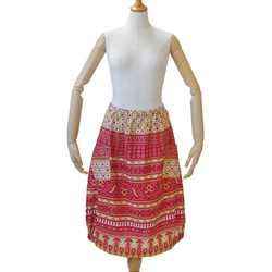 アフリカ布のバルーンスカート｜カンガスカート コクーンスカート 大人かわいい 7枚目の画像