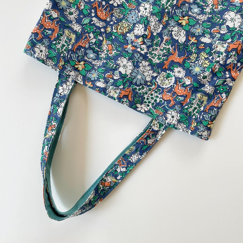 Libertyリバティのリバーシブルトート(ファーガス×C&Sカラーリネン