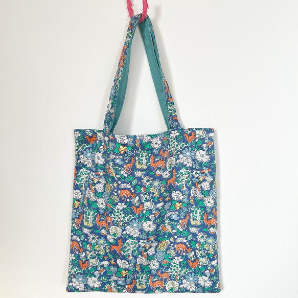 Libertyリバティのリバーシブルトート(ファーガス×C&Sカラーリネン