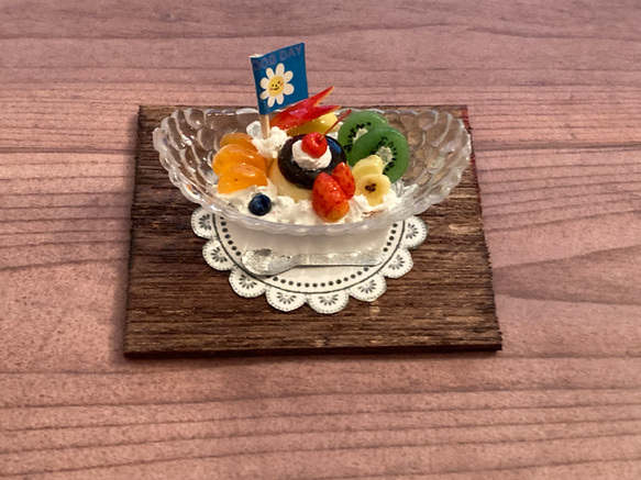 No.211◆ プリンアラモードのスイーツセット ◆　ミニチュア 53664986b88d5b4a295a8cffdee1cd