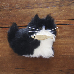 受注制作 >> PEPOSO: furry animals "cat" ねこ / ハチワレ 白×黒 6枚目の画像