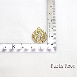 [2 件] 羅馬硬幣設計仿古風格吊墜 [金色] -mt-3726 第4張的照片