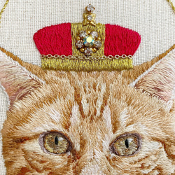 高貴なお猫様刺繍壁飾り2 4枚目の画像