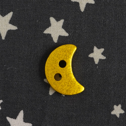 (3個) 12mm 金色の月のボタン　フランス製 ＊ 夜空 ゴールド 4枚目の画像