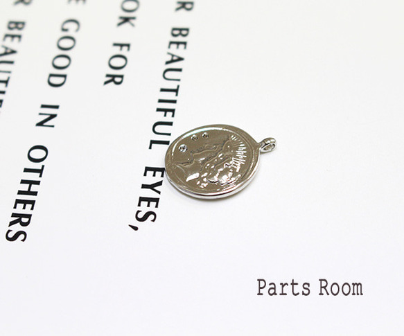 [2 件] 雙面（鳥王）硬幣設計吊墜 [銀]-mt-3731 第3張的照片
