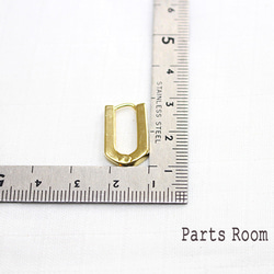 [2 件] U 型單提示大一觸式耳環 [金色]-mt-3732 第6張的照片