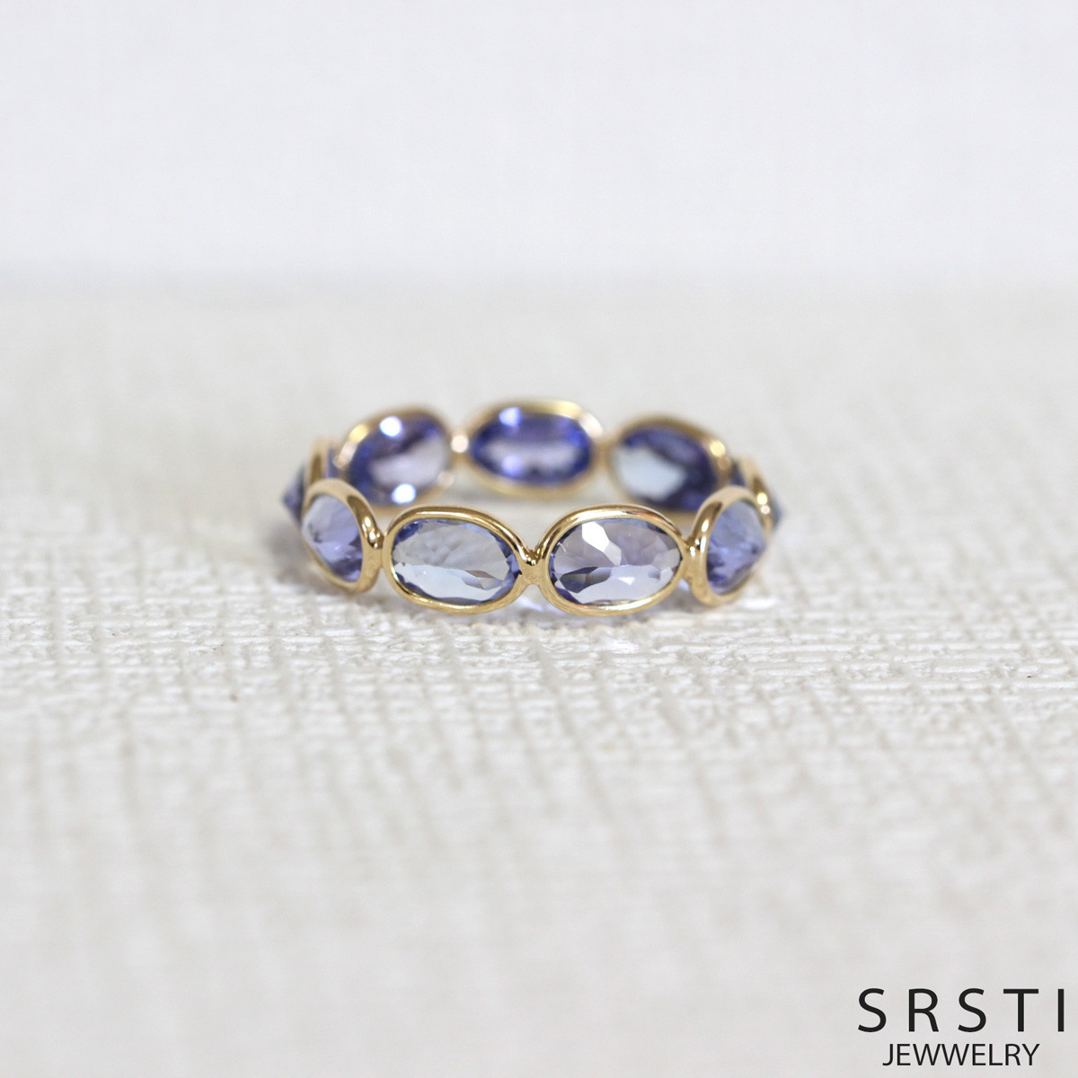 ■OrderMade■ タンザナイトK18/K14ゴールドエタニティリング