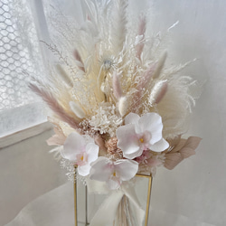 胡蝶蘭のウェディングブーケ　和装　ウェディングドレス　前撮りフォトウェディング 5枚目の画像
