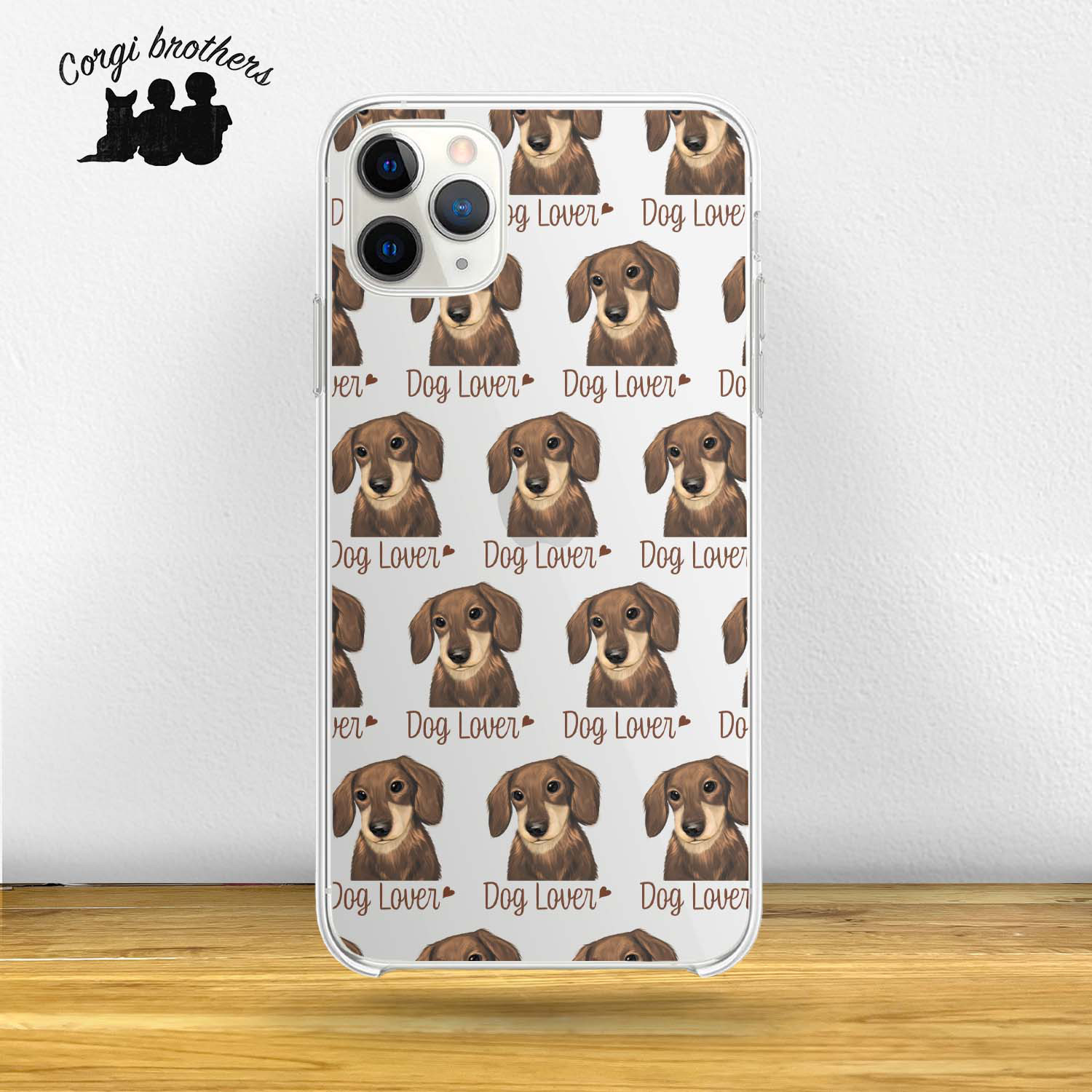 【sticky zoo】ストライプダックスフント子犬 iPhoneケース７色 STICKY ZOO】ストライプ ダックスフンド パピー iphoneケース