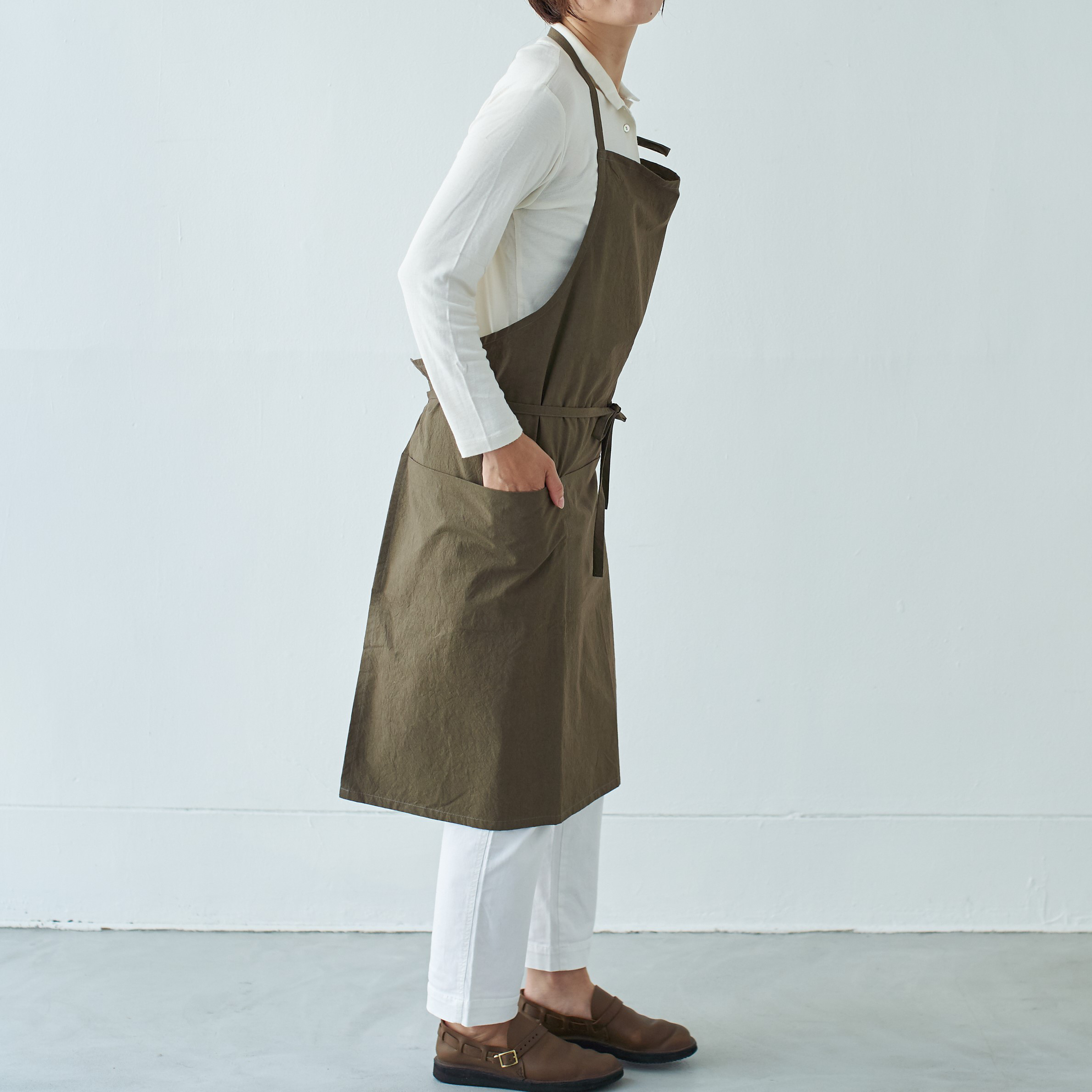 チムニーエプロンDR　chimneyapron DR / コットン　cotton　カーキ