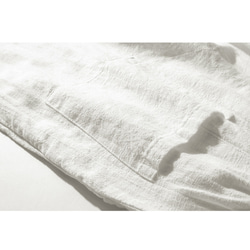 綿麻パンツ 中厚砂洗い綿麻　ゆったりロングパンツ リネンコットン　ホワイトS&M＆L＃12223WH 6枚目の画像