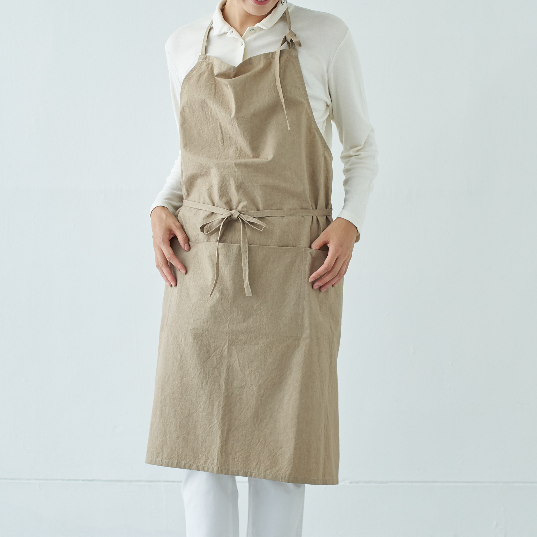 チムニーエプロンDR　chimneyapron DR / コットン　cotton　ベージュ