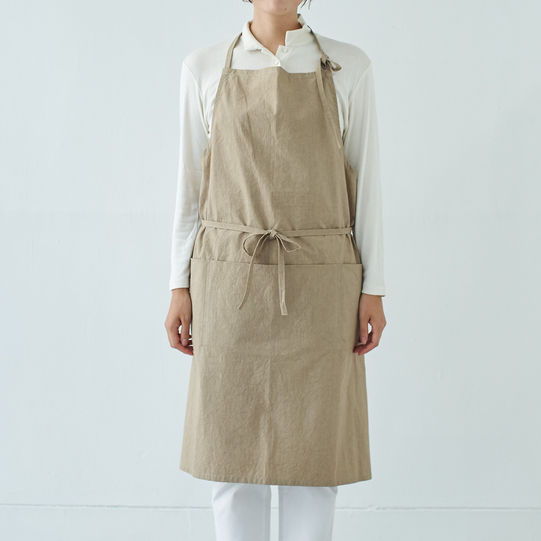 チムニーエプロンDR　chimneyapron DR / コットン　cotton　ベージュ