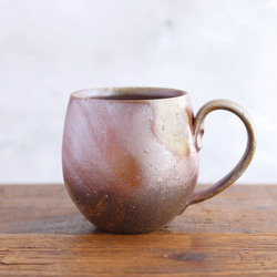 備前焼　丸いマグカップ【A】【陶器】 1枚目の画像