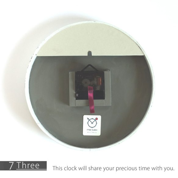 【送料無料】手作りの掛け時計　MUU CLOCK  7-Three おしゃれな時計　インテリア シンプルデザイン 白系　 10枚目の画像