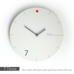 【送料無料】手作りの掛け時計　MUU CLOCK  7-Three おしゃれな時計　インテリア シンプルデザイン 白系　 2枚目の画像
