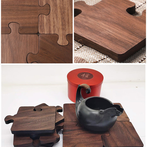 黒檀 シンプル 4点セット 無垢材コースター 桜コースター シンプル