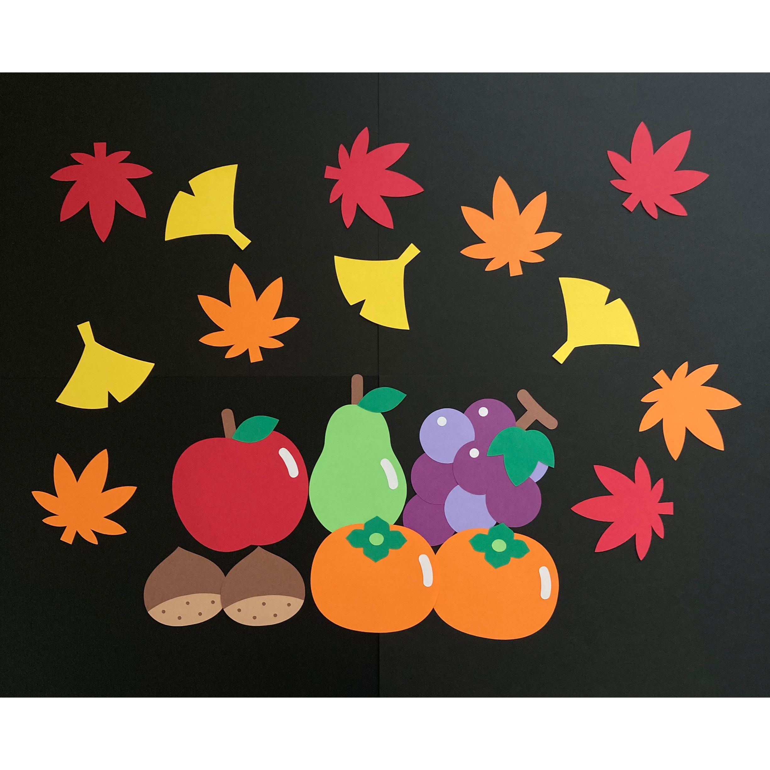 EA-02】秋の味覚×5セット 秋 サンマ 壁面飾り 【EA-02】秋の