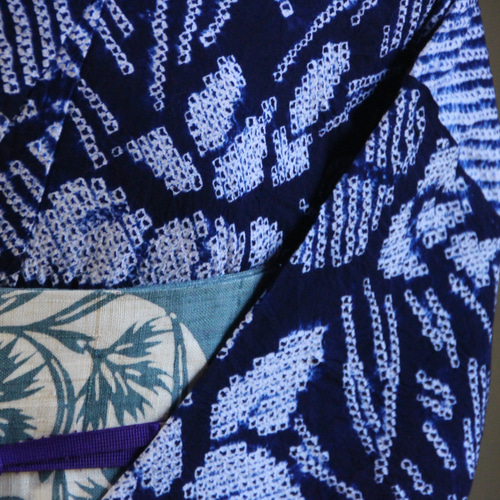 有松鳴海絞り　舞花柄　ネイビー✖️白 有松鳴海絞り 舞花柄 ネイビー✖️白 有松鳴海絞り 舞花柄