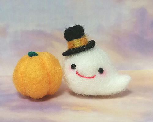 ハロウィン飾りOkg ミニおばけとお菓子 羊毛フェルト ハンドメイド ハロウィン飾り ミニおばけシリーズ② ガーランド 羊毛フェルト