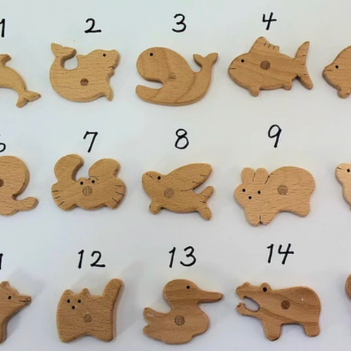 手作り 木のおもちゃ 釣り遊びセット ターゲットの動物10匹付き 子供 