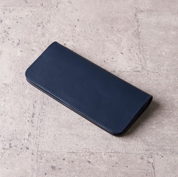 簡約零錢袋長夾 Bifold Long Wallet / 深藍 Navy 第4張的照片