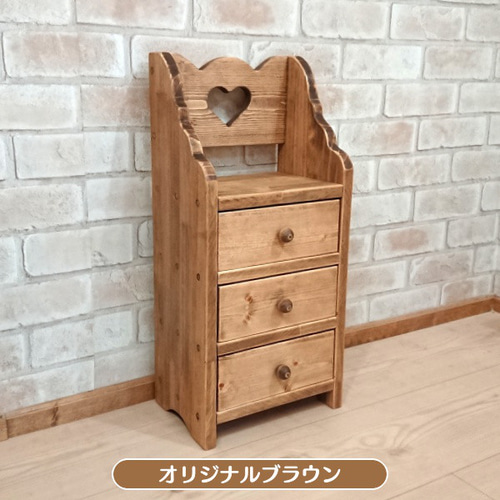 ハートチェスト・キャスター付き オーダーメイド カントリー家具 完成品 選べるカラー たんす 衣類収納 収納 収納棚 引き出し :  キャンドールインテリア - 通販 - Yahoo!ショッピング
