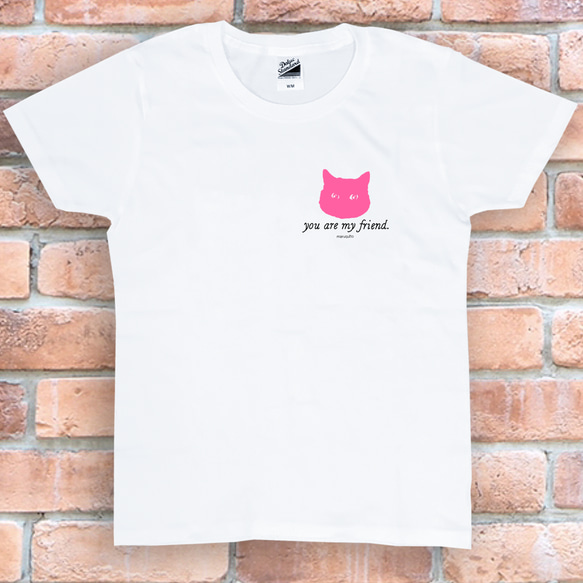 tシャツ　Tシャツ　プレゼント　ロゴTシャツ　Tシャツ　おしゃれTシャツ　猫　ネコ　ねこ　白ティー　シンプルTシャツ　 2枚目の画像