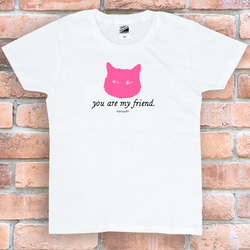 tシャツ　Tシャツ　プレゼント　ロゴTシャツ　Tシャツ　おしゃれTシャツ　猫　ネコ　ねこ　白ティー　シンプルTシャツ　 1枚目の画像