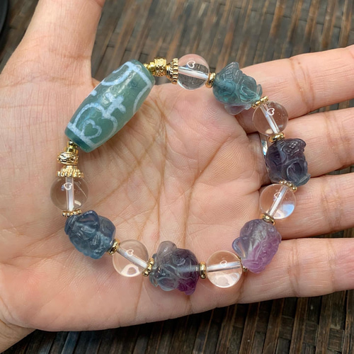 蓮花宝瓶天珠とチビガネさんブレス ブレスレット ちゅらちゅら 通販