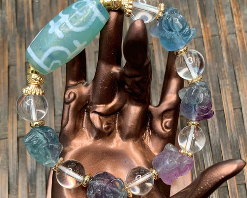 蓮花宝瓶天珠とチビガネさんブレス ブレスレット ちゅらちゅら 通販