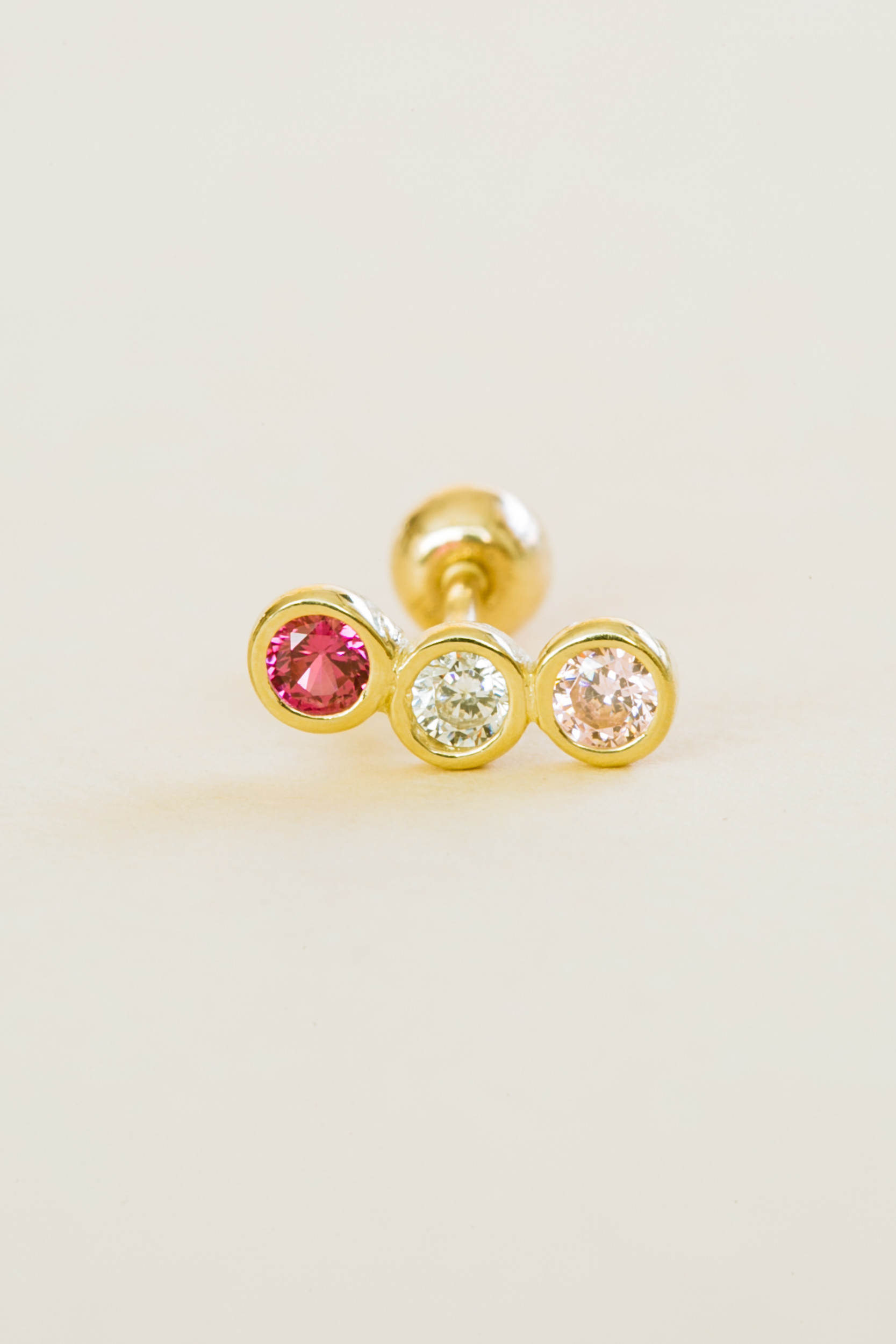 14K金 ゴールド ヘリックス 軟骨 アンチトラガス アウター インナーコンクバーベルイヤリング ピアス