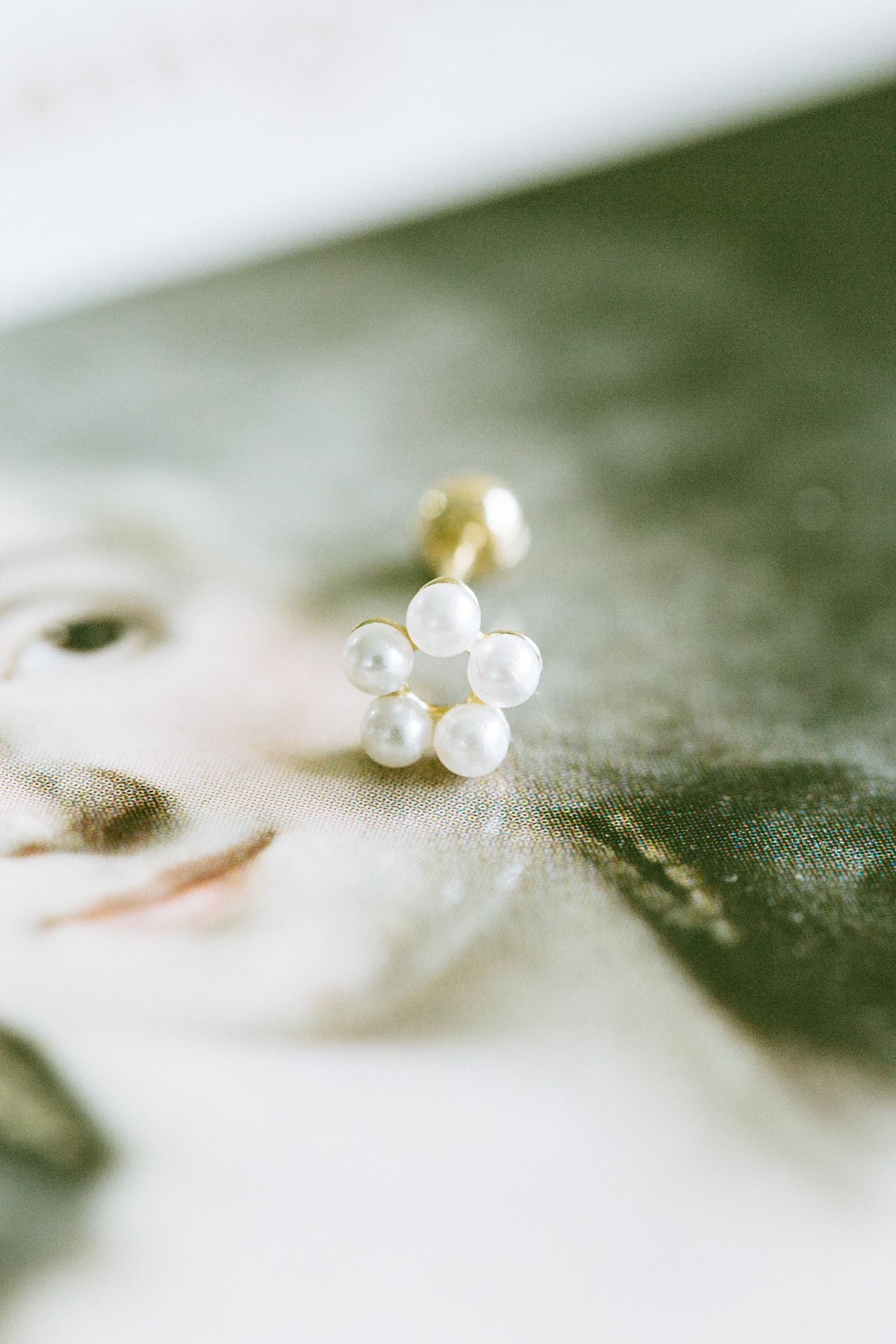 14K金 ゴールド ヘリックス 軟骨 アンチトラガス アウター インナーコンクバーベルイヤリング ピアス