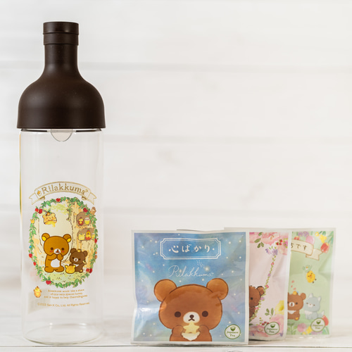 リラックマ♡ ガイアの水　カートリッジ 3個セット リラックマのフィルターインボトル(HARIO製)と水出し茶セット ギフト