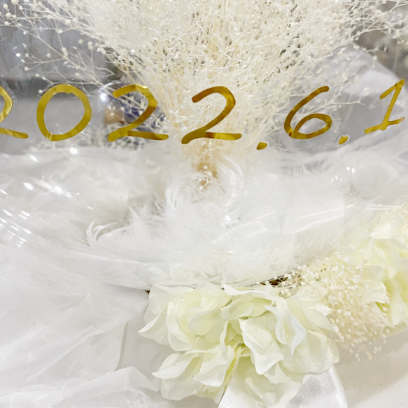 ２WAY　直径28cm お花屋さんのバルーンフラワー　205かすみ草ホワイト　結婚祝い　誕生日　電報　両親贈呈 6枚目の画像