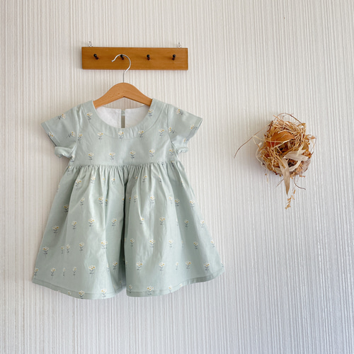 半袖・七分袖・長袖 ギャザーワンピースmini flower 子供服 子供服