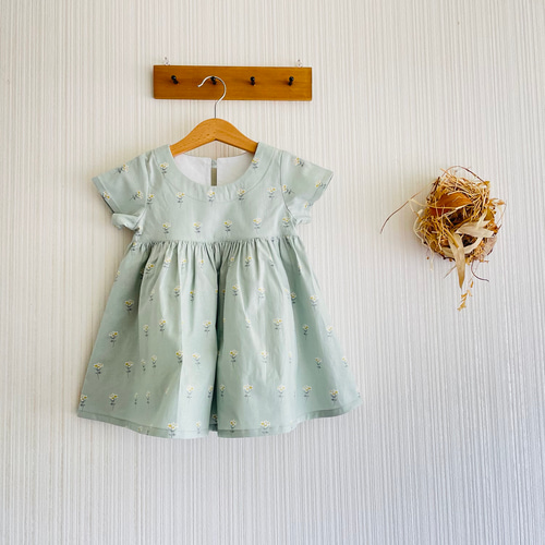 半袖・七分袖・長袖 ギャザーワンピースmini flower 子供服 子供服