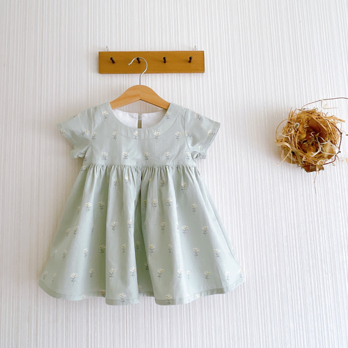 半袖・七分袖・長袖 ギャザーワンピースmini flower 子供服 子供